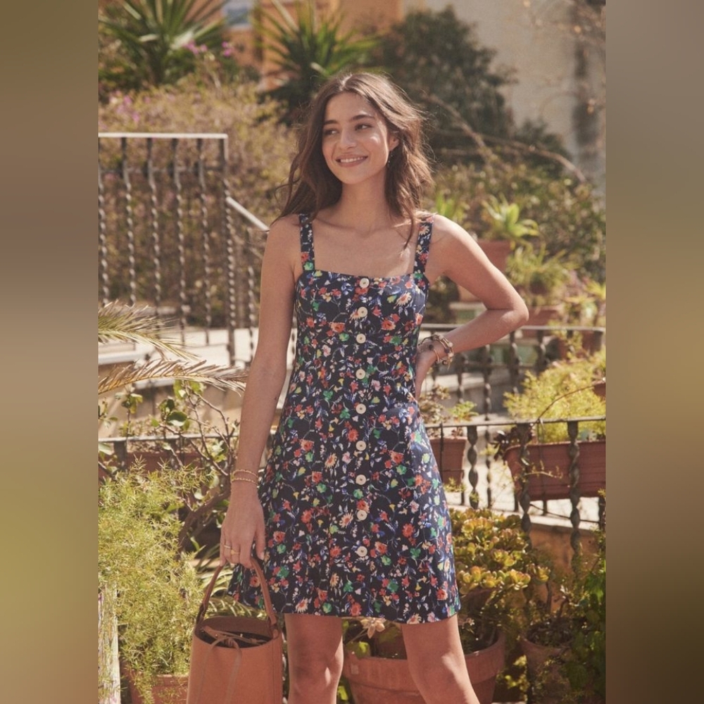 EUC Sezane Jade Mini Dress in Navy Floral Size 44 (US 12)